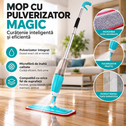 Mop Magic Spray cu Pulverizator si Microfibra